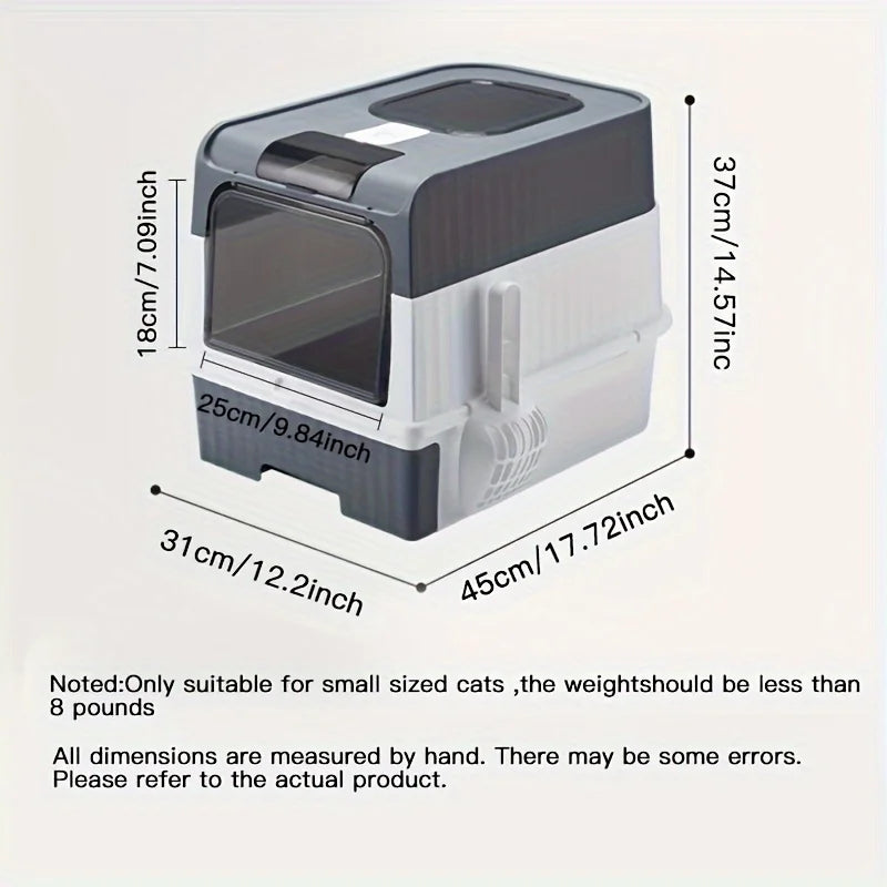 Enclosed cat litter box with pull-out drawer and scoop – photo 2