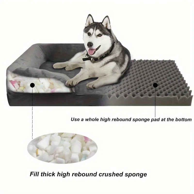 Large dog sofa bed with removable cover – photo 3