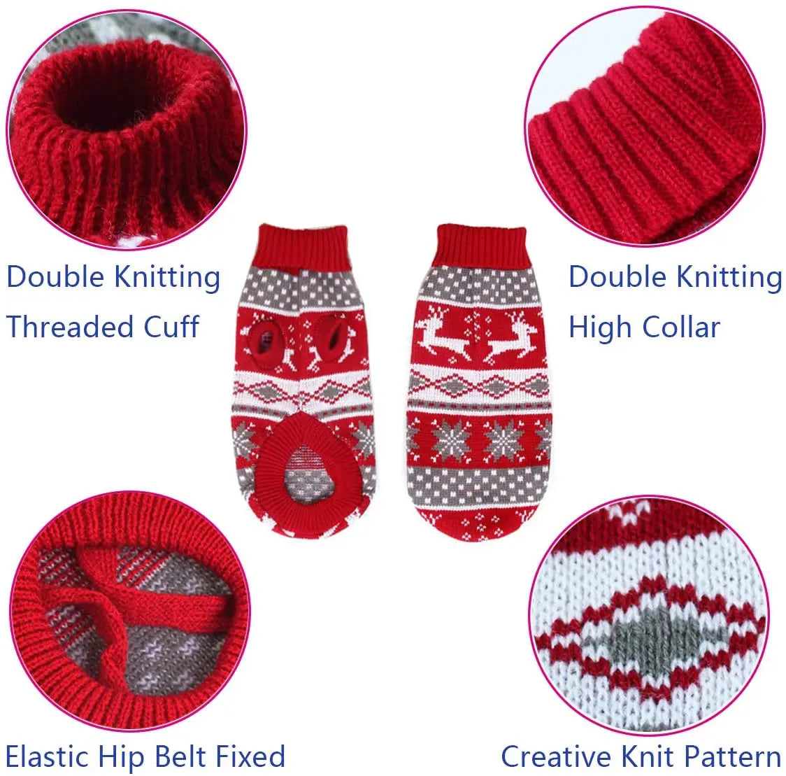 Dog wearing a Christmas reindeer knitted jumper – photo 2