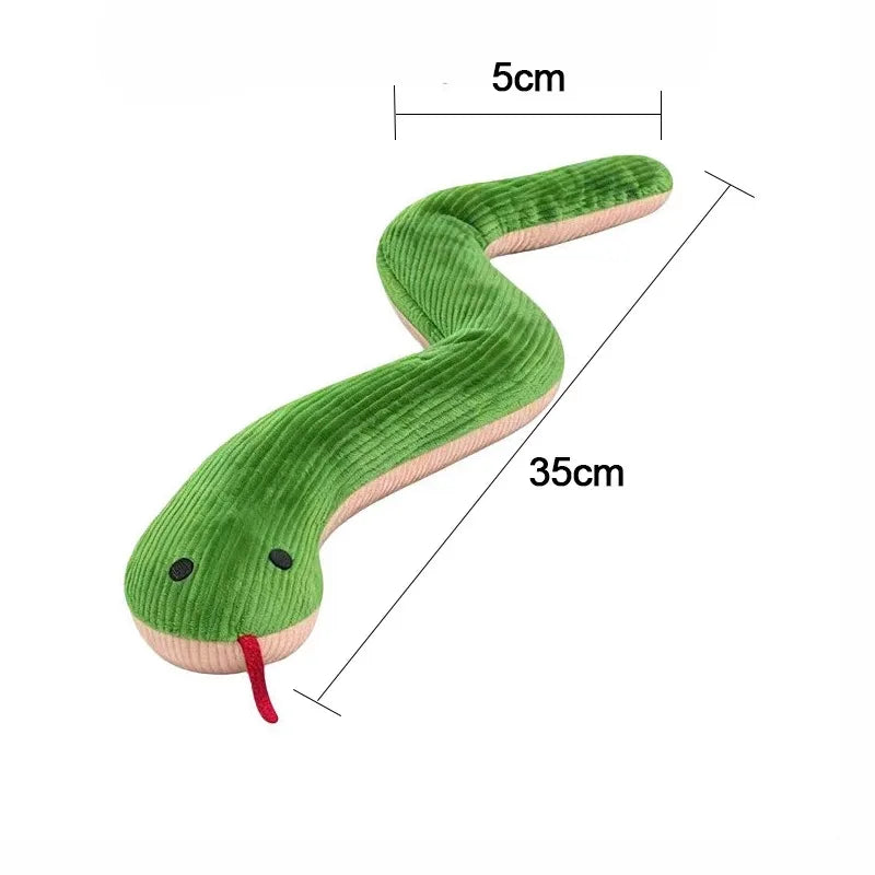 Long soft plush snake kick toy for cats and dogs – photo 6