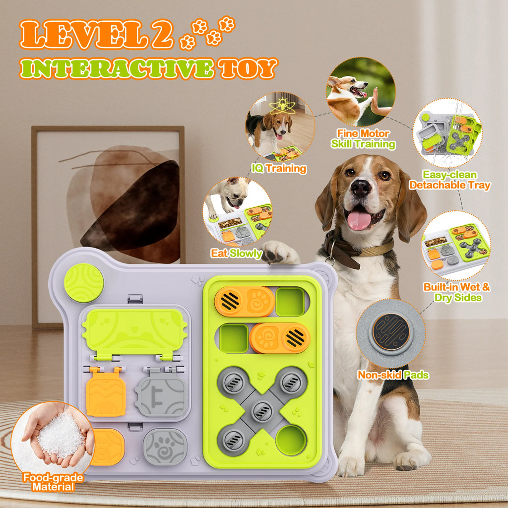 Dog playing with an interactive treat puzzle toy – photo 12