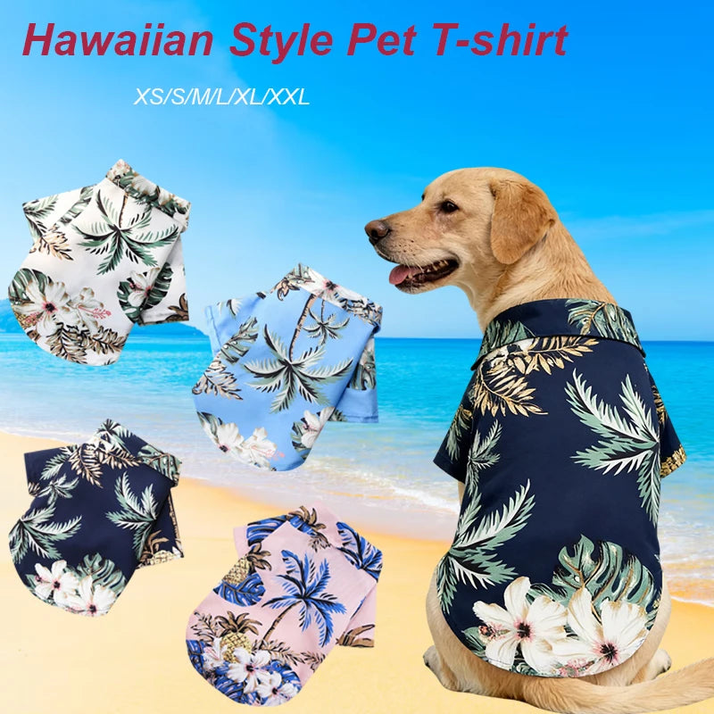 Dog wearing a Hawaiian pineapple-print shirt – photo 2