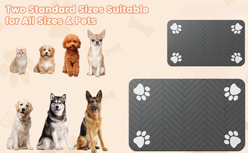 Absorbent pet feeding mat under food and water bowls – photo 8