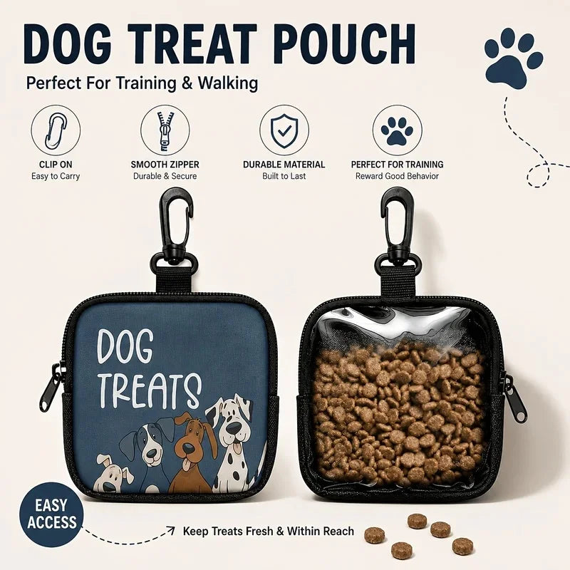 Dog Treat Pouch with Clear Window & Clip-On Hook
