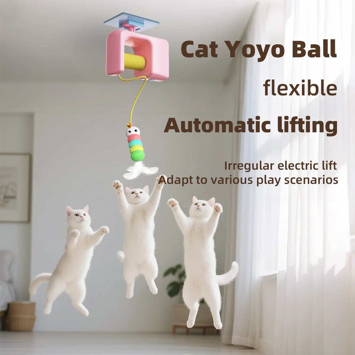 Electric hanging flying bird cat toy on a door frame – photo 2
