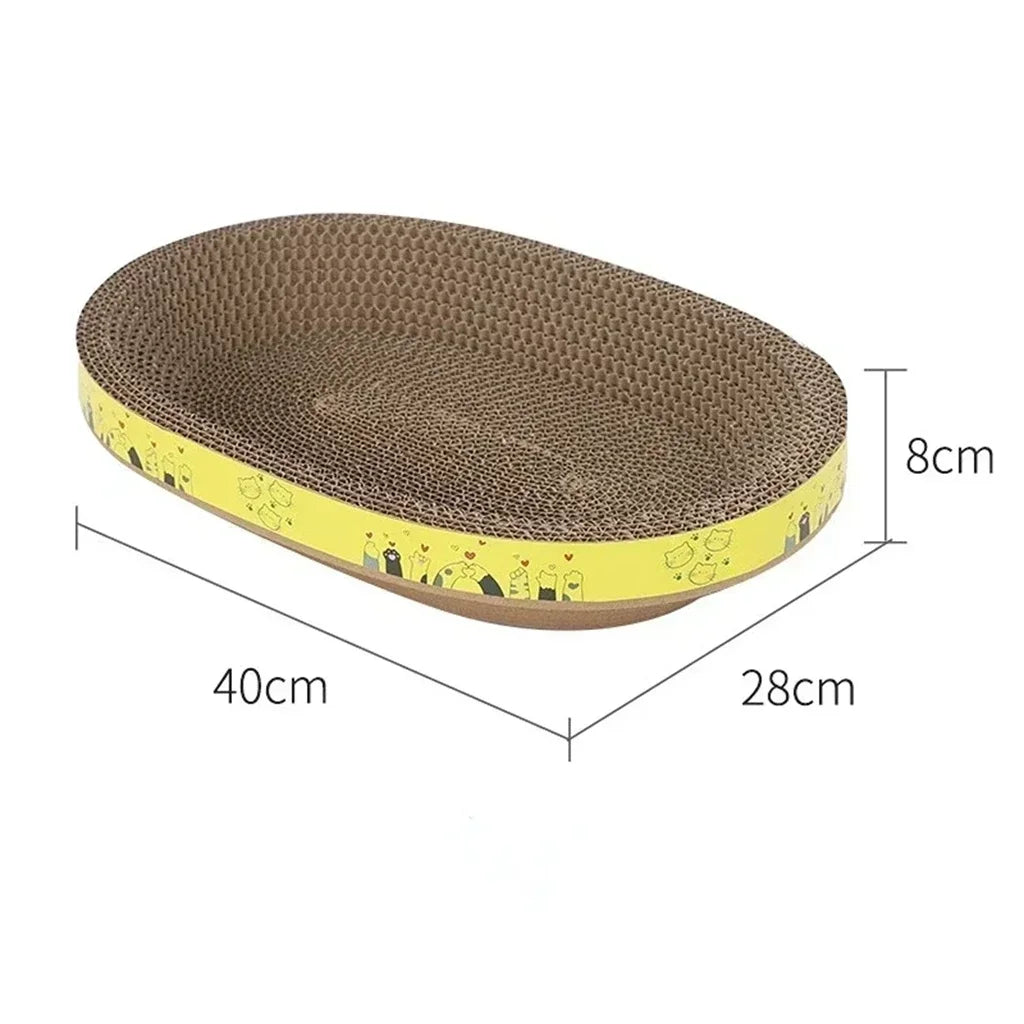 Cat on an oval corrugated cardboard scratcher – photo 6