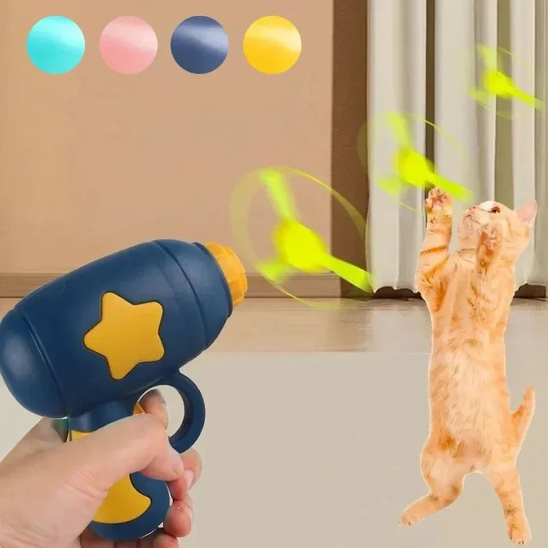 Cat toy launcher with mini flying discs