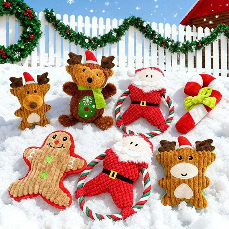 Christmas plush squeaky dog toys – photo 2
