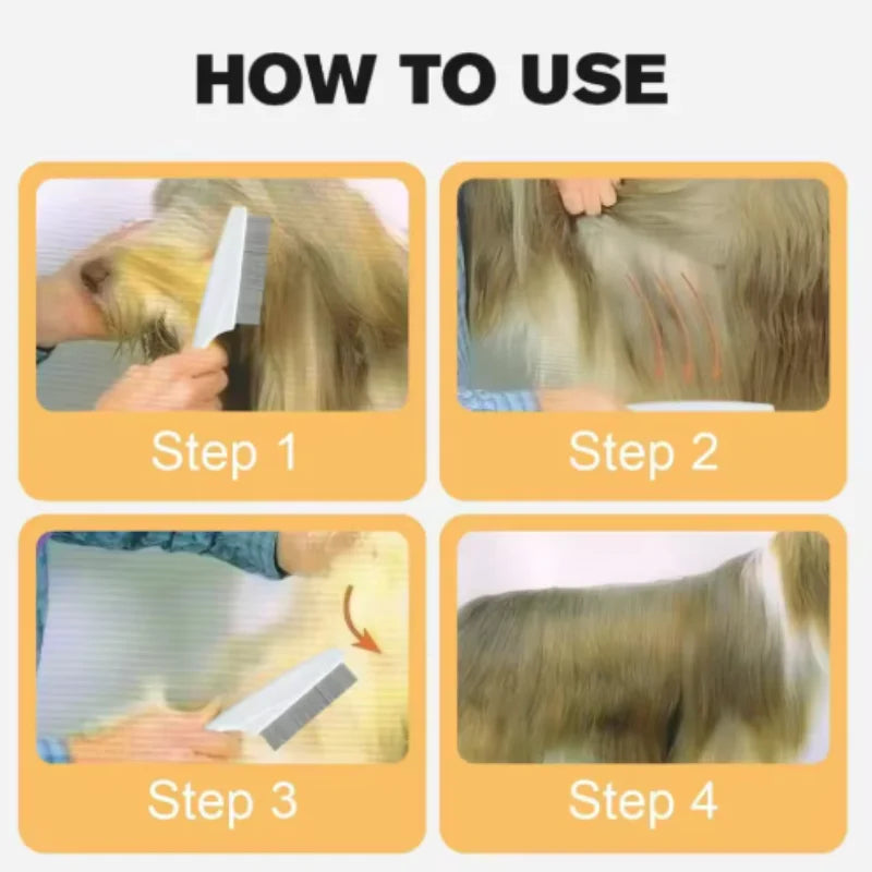 Stainless Steel Flea Comb for Cats & Dogs