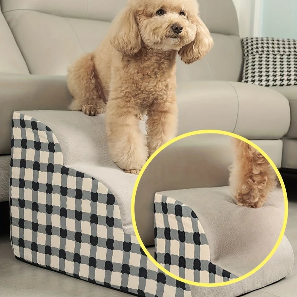 Foam pet stairs beside a sofa – photo 4