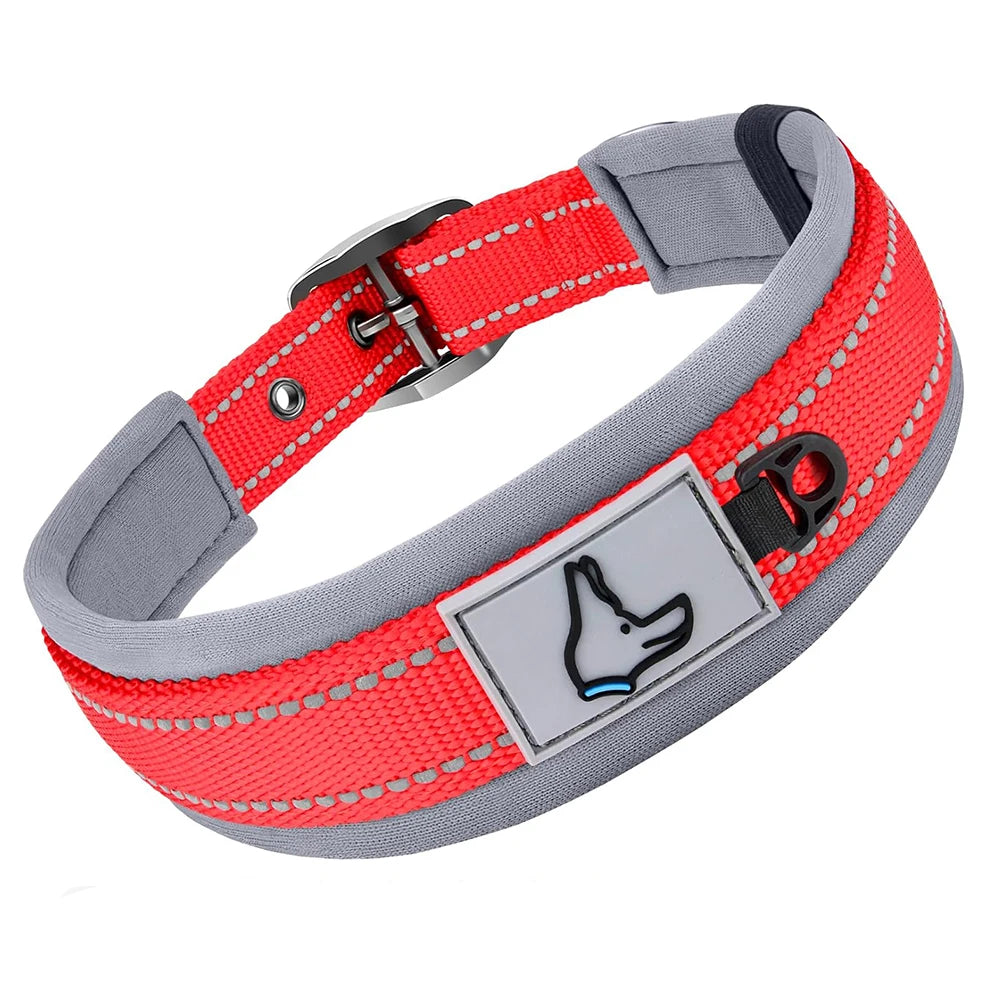 Padded Reflective Dog Collar with Neoprene Lining