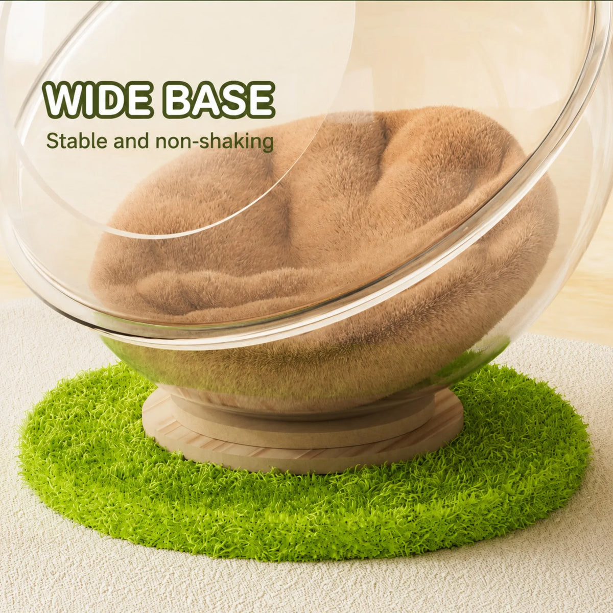 Space Capsule Cat Bed with Clear Dome & Stand