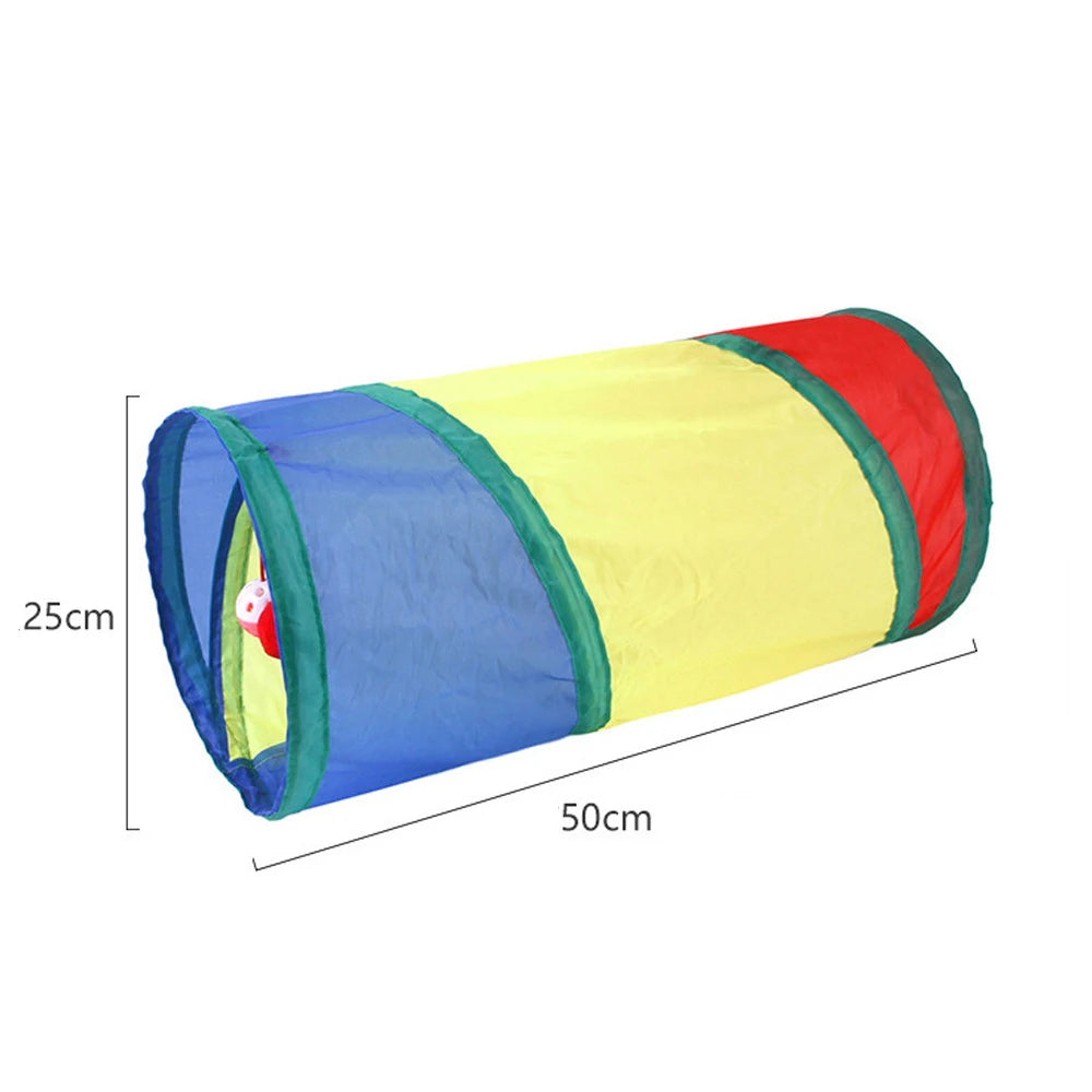 Cat playing in a foldable fabric play tunnel – photo 12