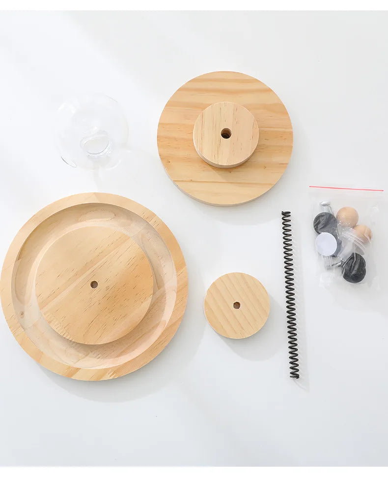 Wooden Cat Ball Track Tower Toy
