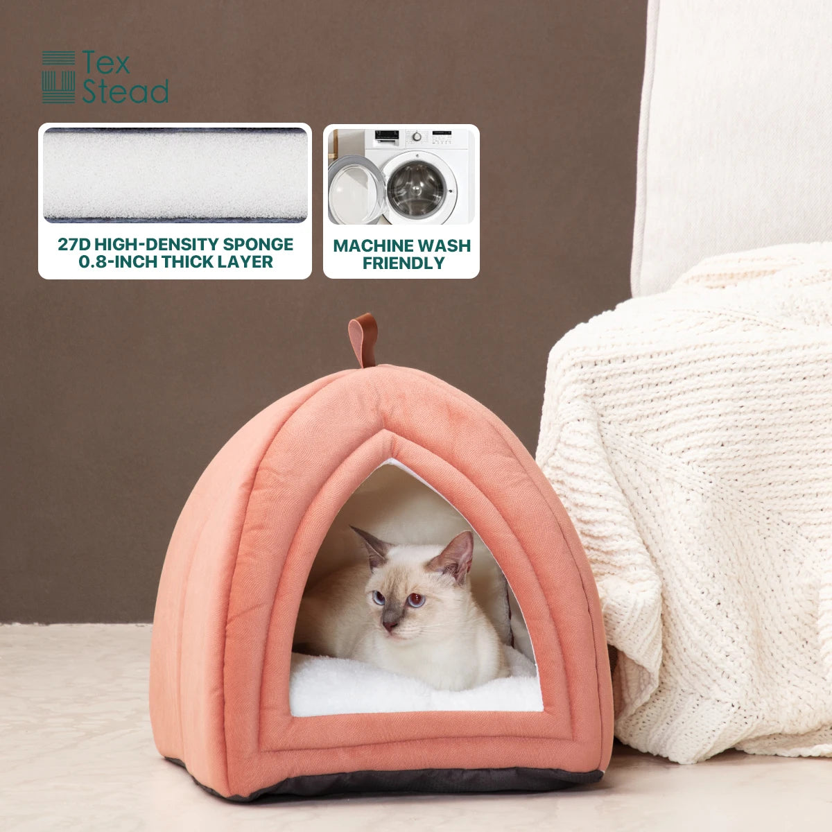 Foldable Velvet Cat Cave Bed 38cm