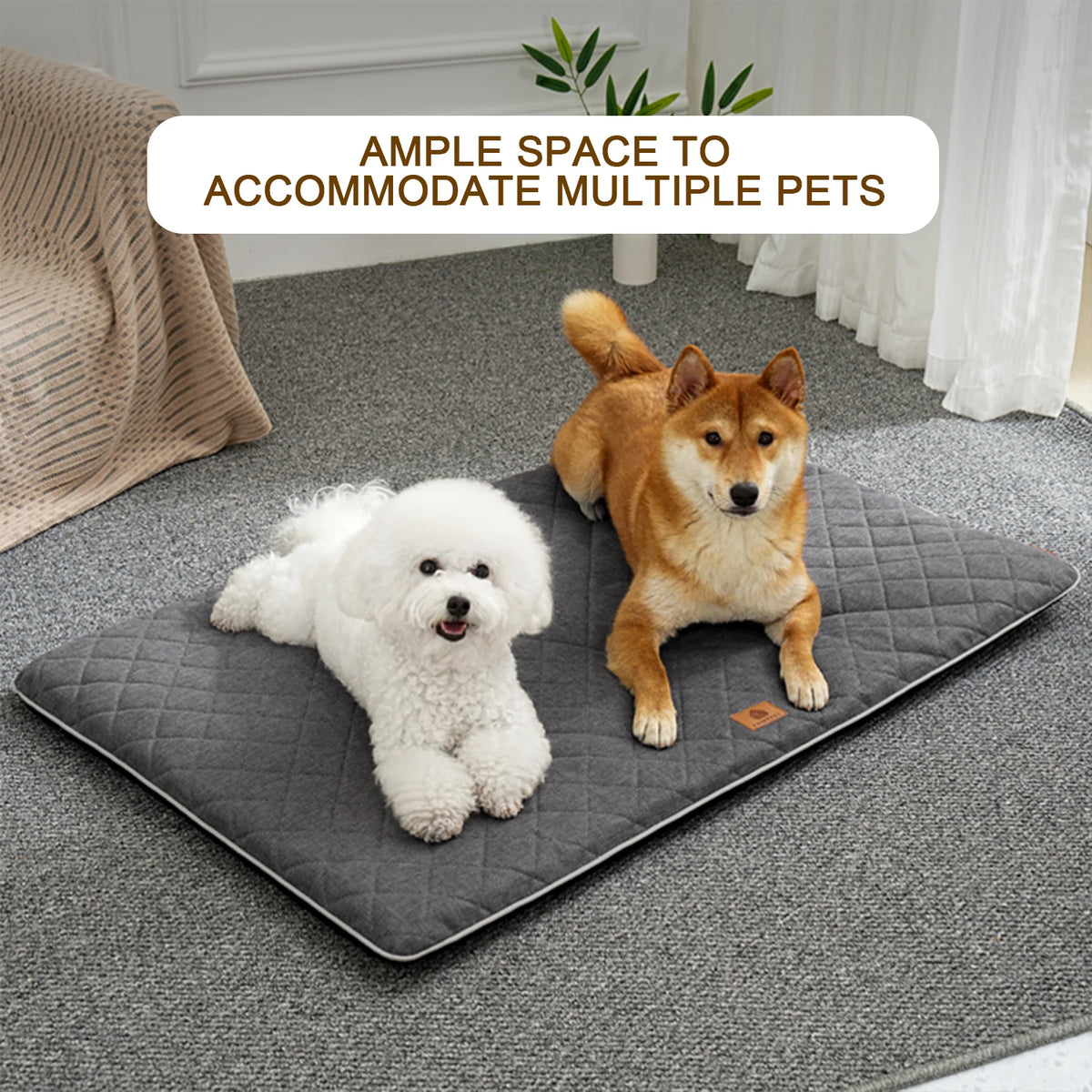 Soft washable dog crate mat with non-slip base – photo 4