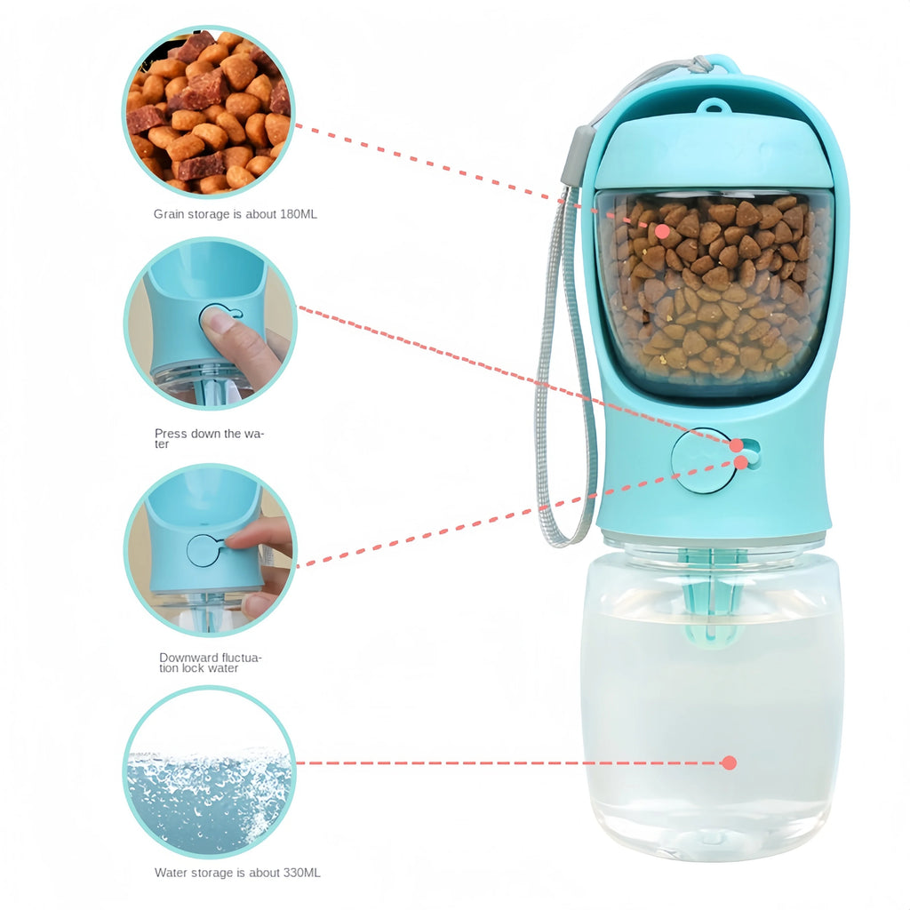 Dog Walk Water Bottle with Treat Compartment – photo 4