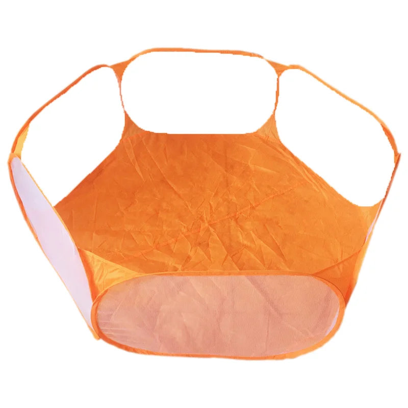 Foldable pop-up mesh pet playpen with a puppy inside – photo 10