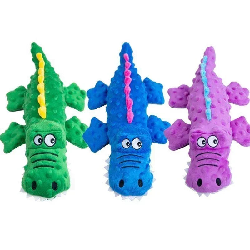 Soft squeaky plush crocodile dog toy – photo 7