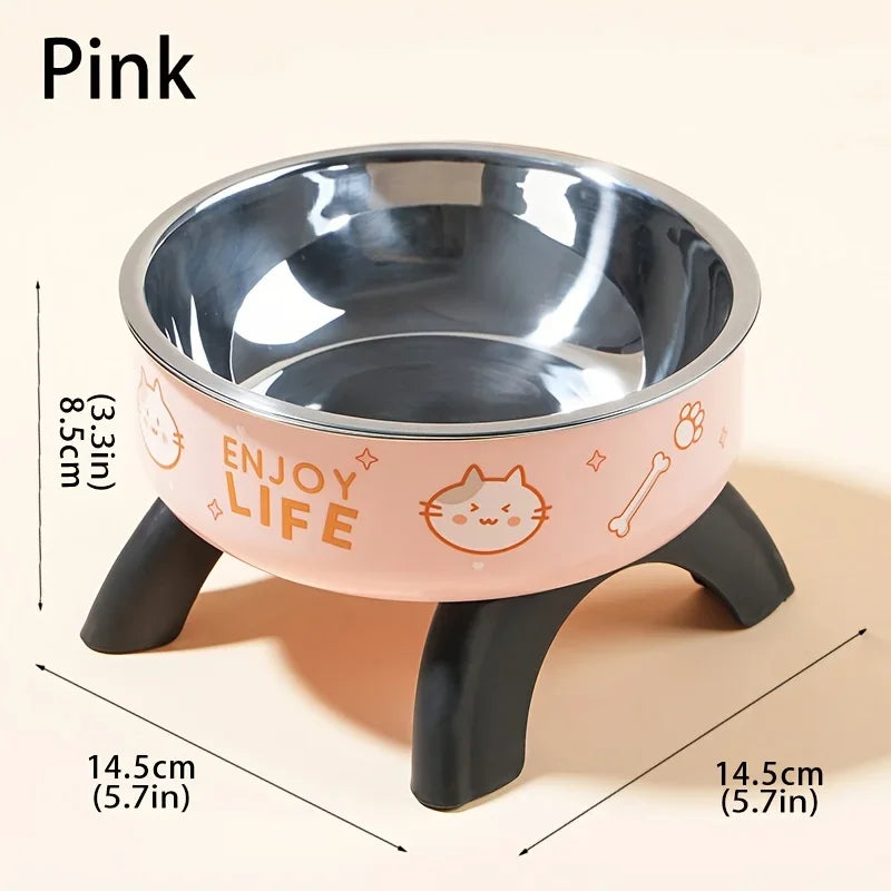 Raised stainless steel pet bowl with non-slip base – photo 12