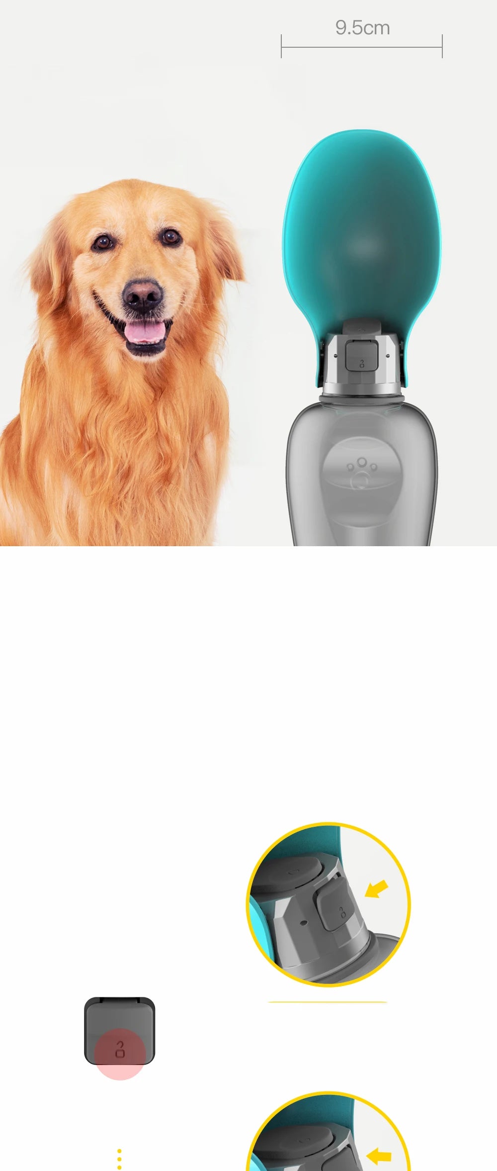 Portable dog water bottle with drinking bowl – photo 11