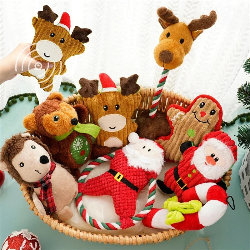 Christmas plush squeaky dog toys – photo 3