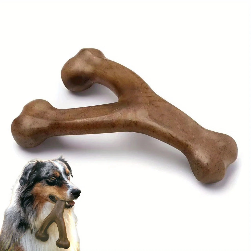 Brown bone-shaped chew toy for medium and large dogs – photo 7