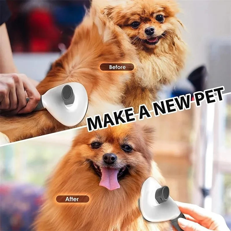 Self-cleaning slicker brush for dog and cat grooming – photo 12