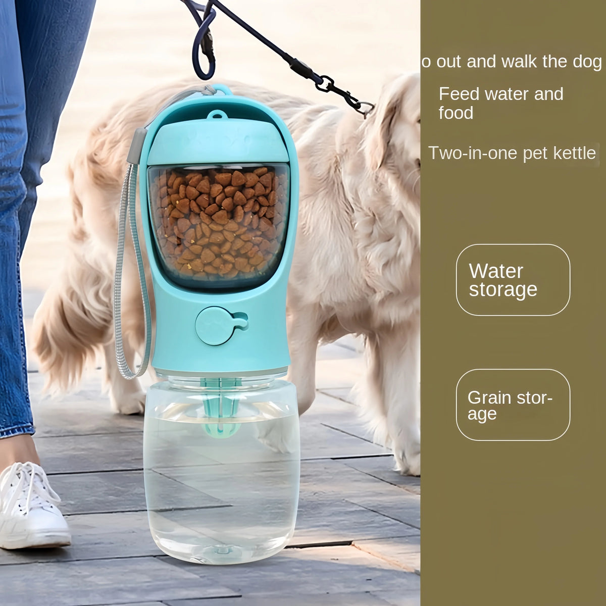 Dog Walk Water Bottle with Treat Compartment – photo 2