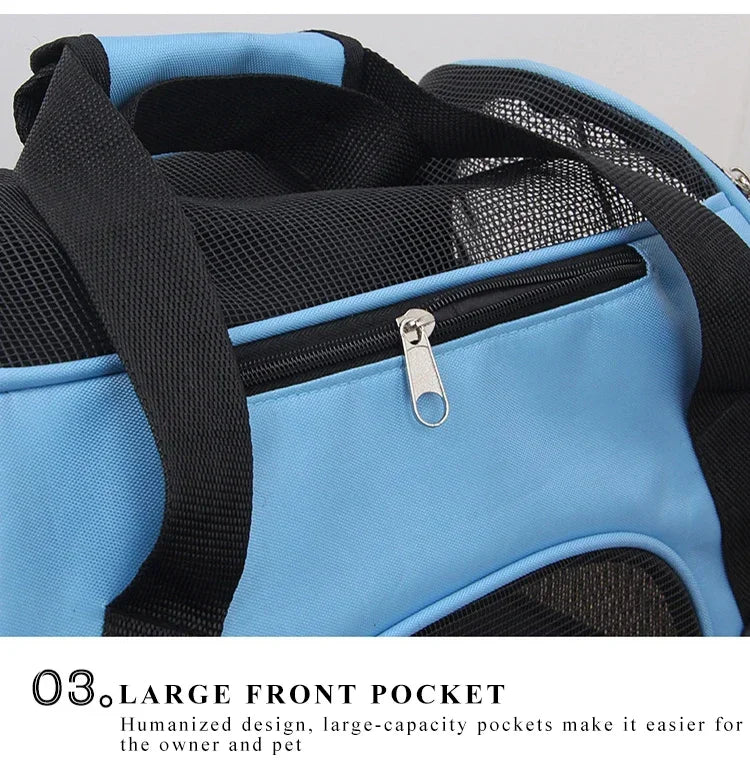 Foldable Mesh Pet Carrier Bag for Cats & Dogs