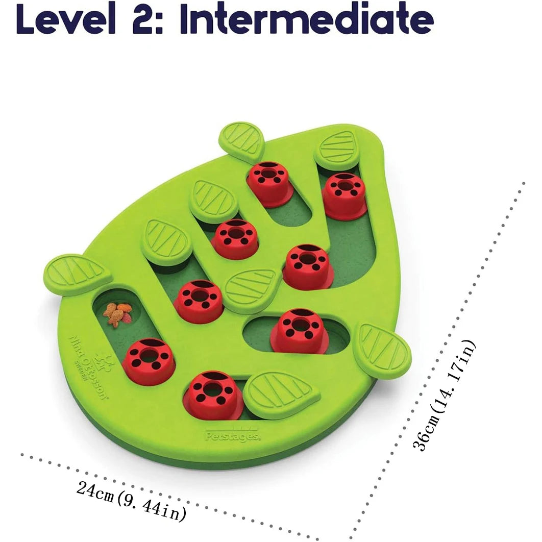 Green interactive treat puzzle feeder for cats – photo 10