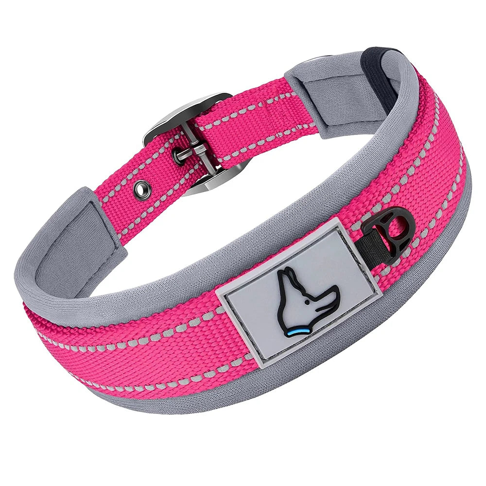 Padded Reflective Dog Collar with Neoprene Lining