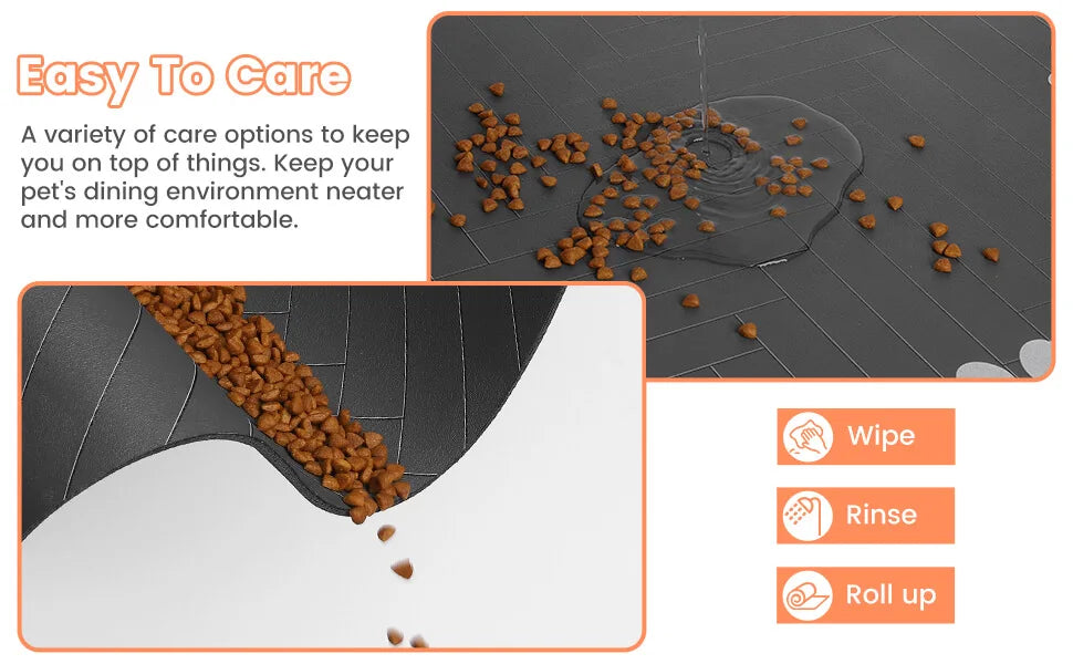 Absorbent pet feeding mat under food and water bowls – photo 9