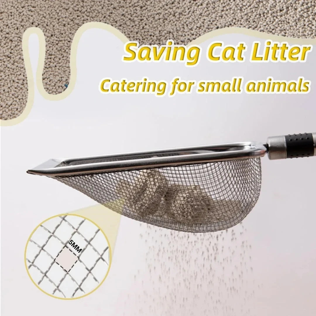 Stainless steel cat litter scoop with ergonomic handle – photo 4
