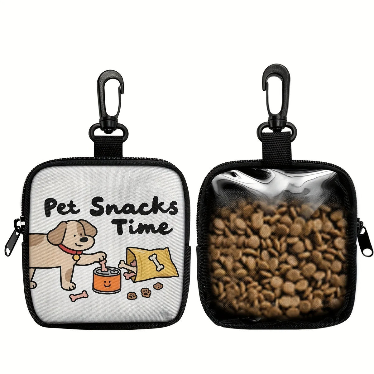 Dog Treat Pouch with Clear Window & Clip-On Hook