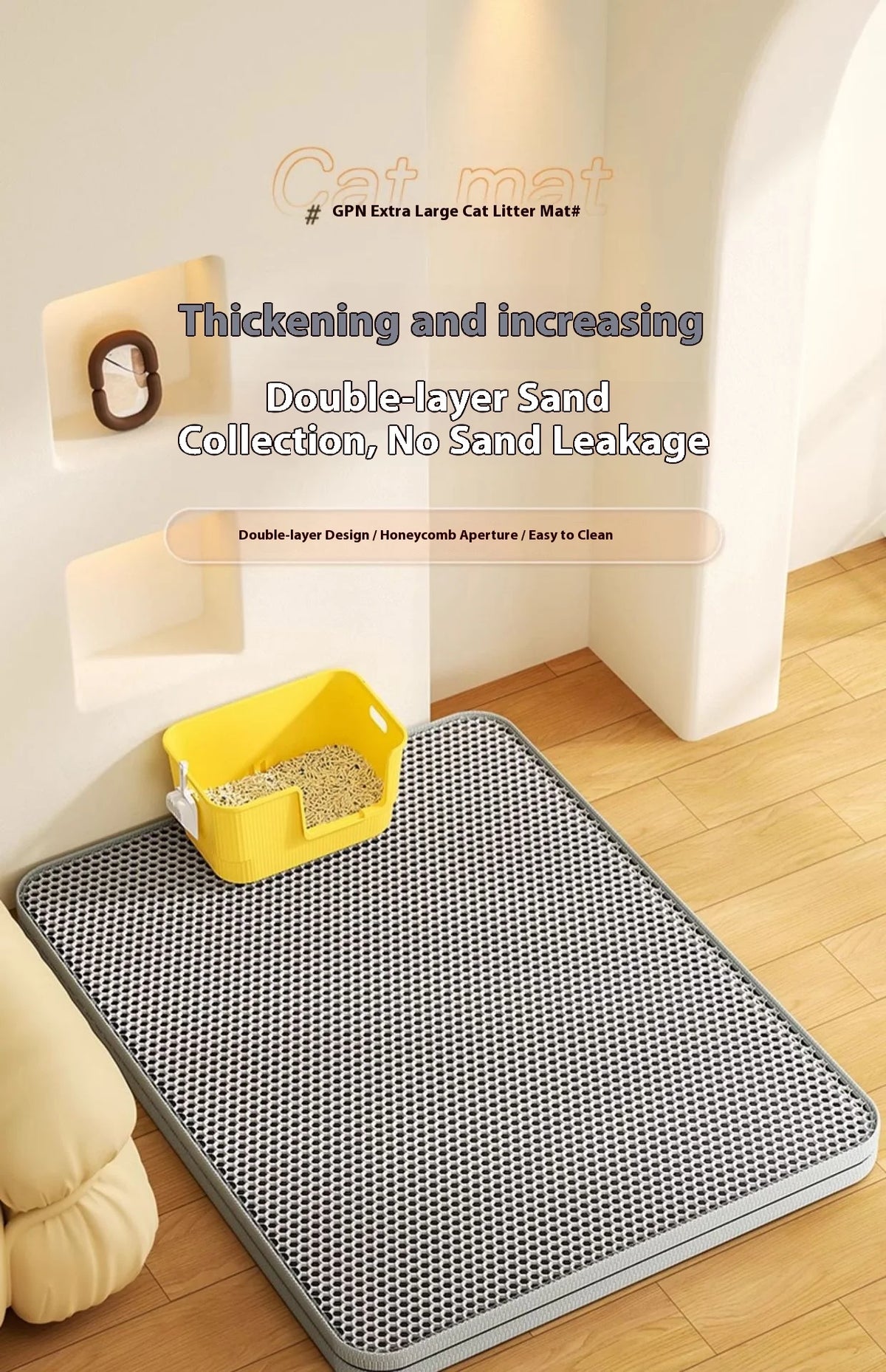 Two-layer cat litter mat in front of a litter tray – photo 7