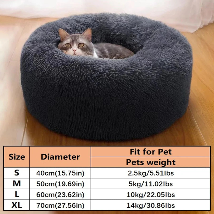 Plush Donut Bed for Cats & Dogs
