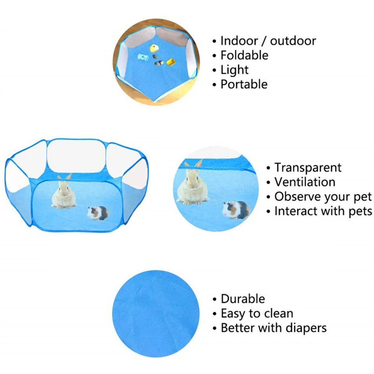 Foldable pop-up mesh pet playpen with a puppy inside – photo 5