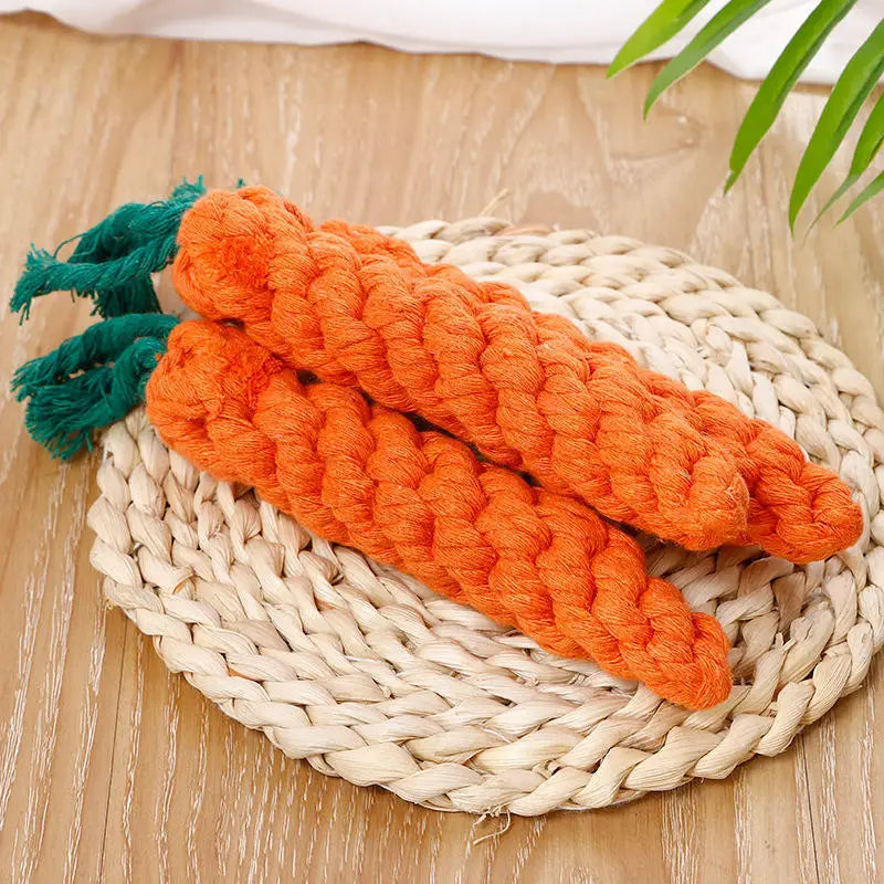 Carrot-shaped cotton rope chew toy – photo 4
