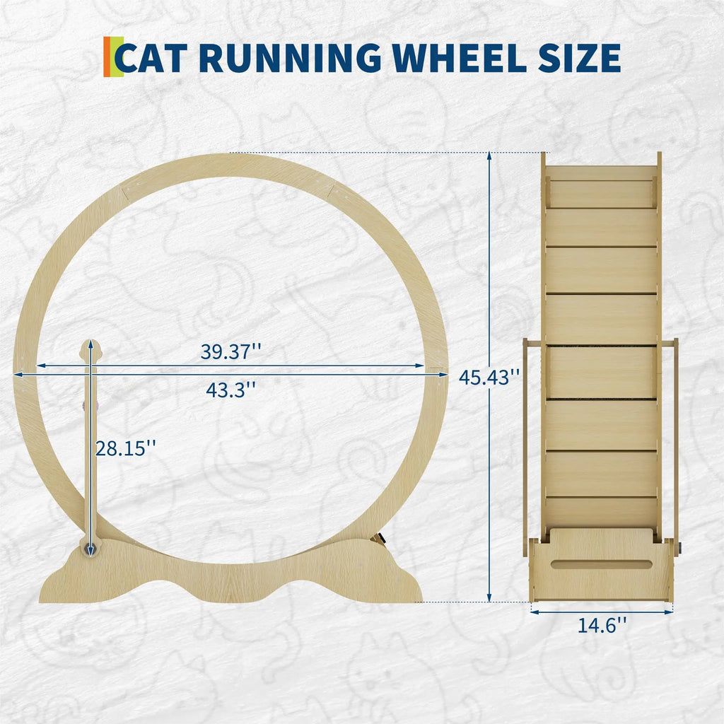 114cm Cat Exercise Wheel with Carpet Track & Lock