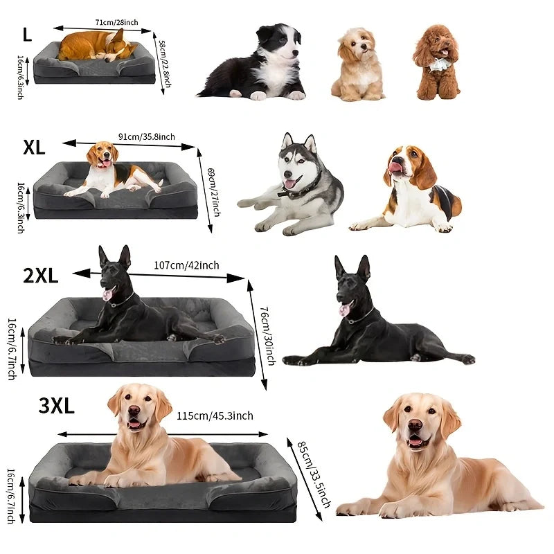 Large dog sofa bed with removable cover – photo 5