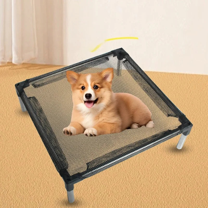 Raised dog bed with breathable mesh and guardrail – photo 3