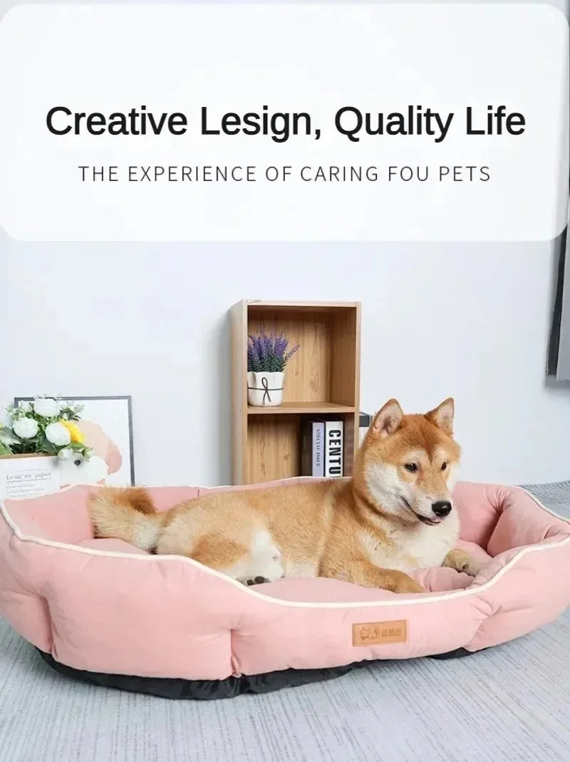 Plush donut dog bed with raised edges – photo 12