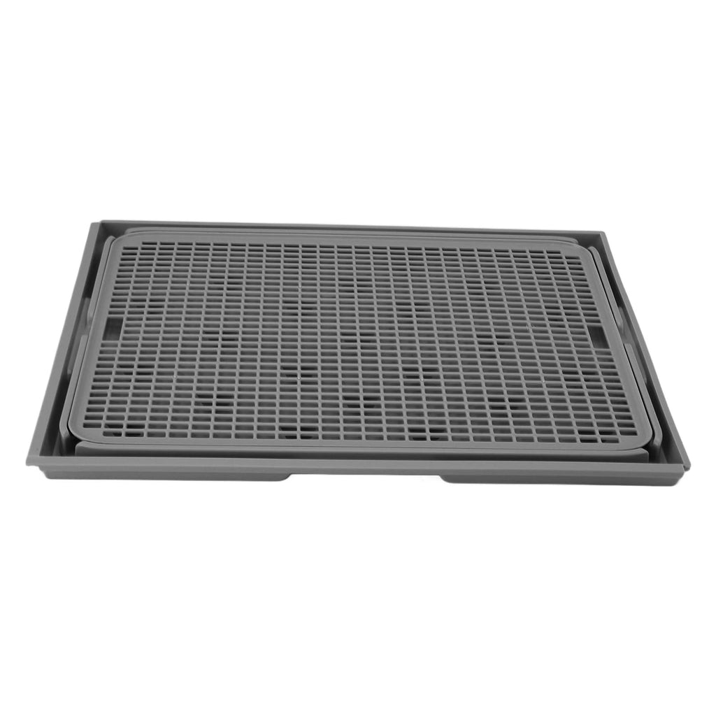 Double-layer plastic cat litter mat in front of a litter box – photo 12