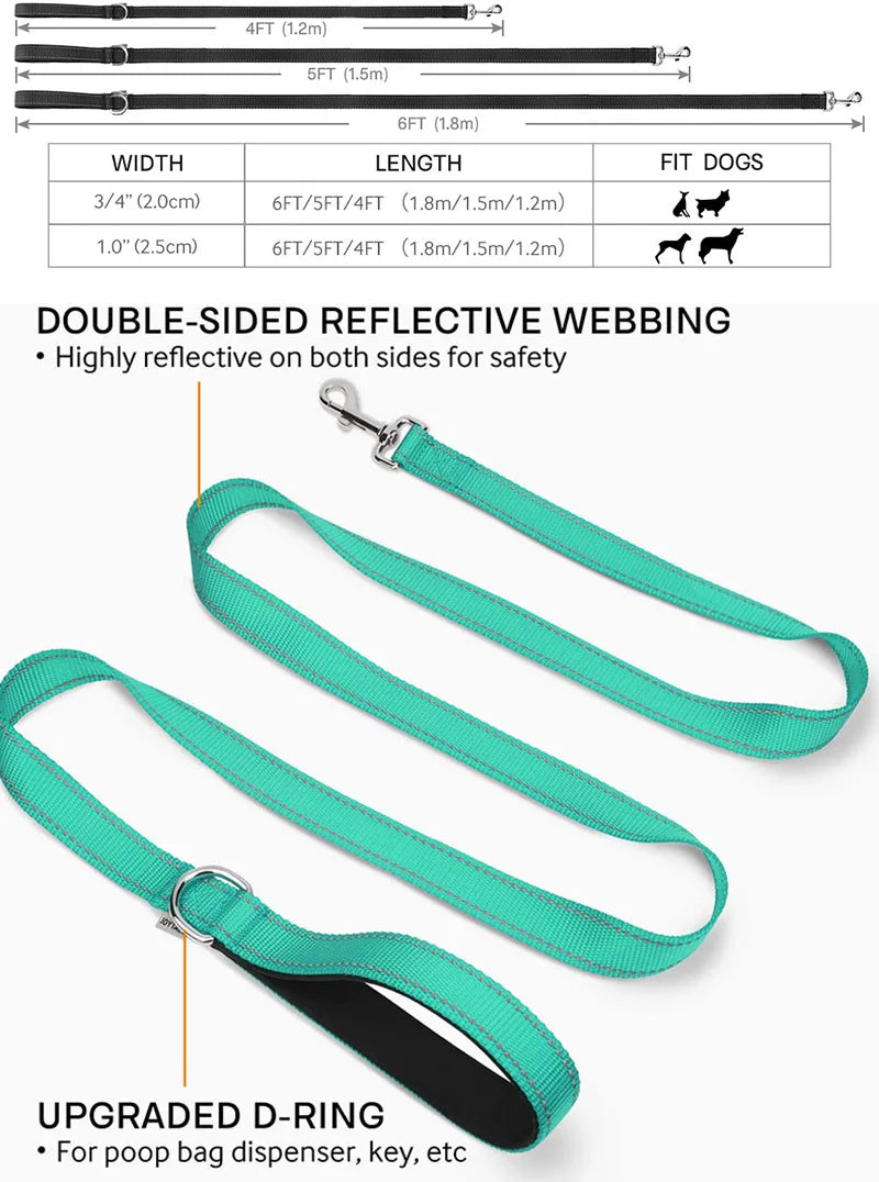 Reflective polyester lead for dogs and cats – photo 9