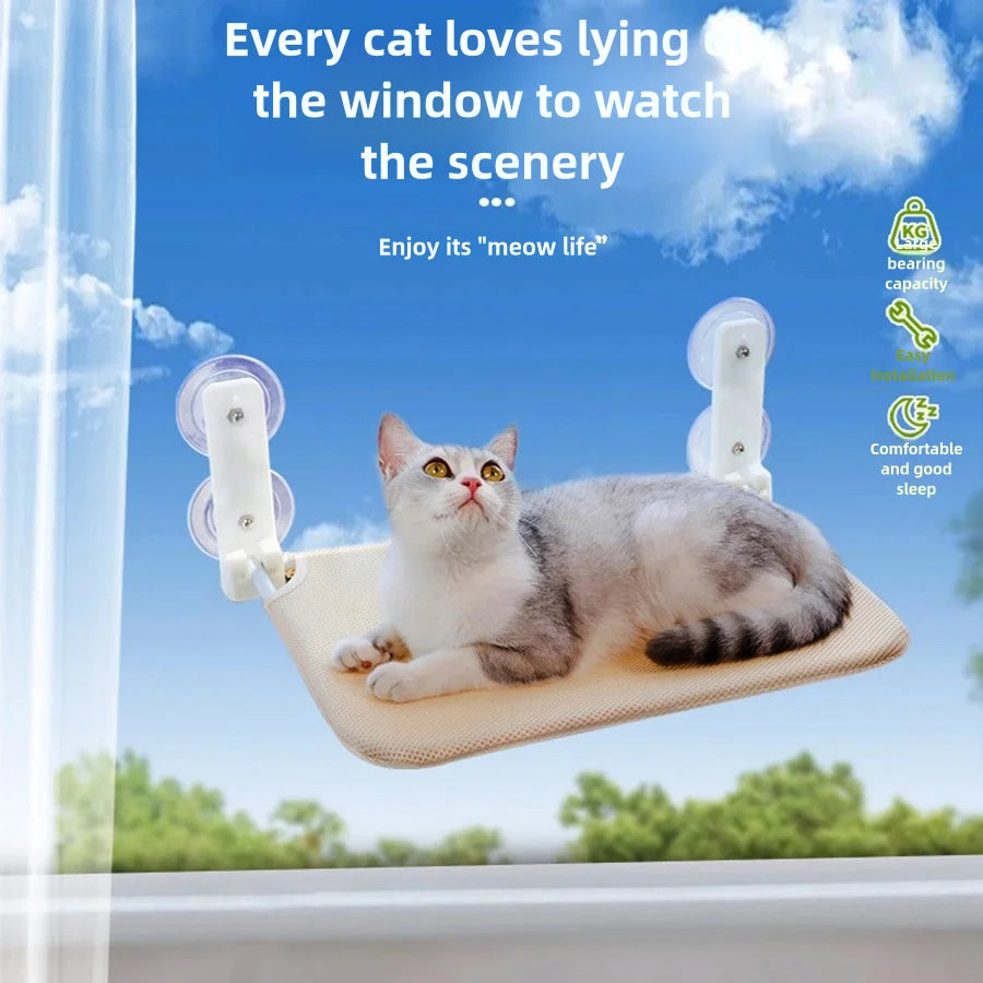 Foldable cat window hammock with suction cups – photo 2