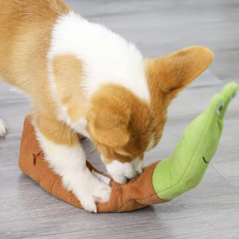 Plush snail-shaped snuffle mat for hiding pet treats – photo 5