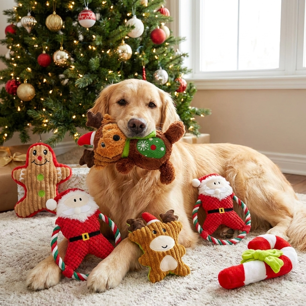 Christmas Plush Squeaky Dog Toy