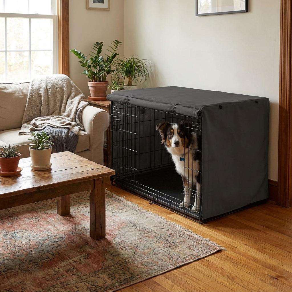 Dog Crate Cover with Mesh Windows
