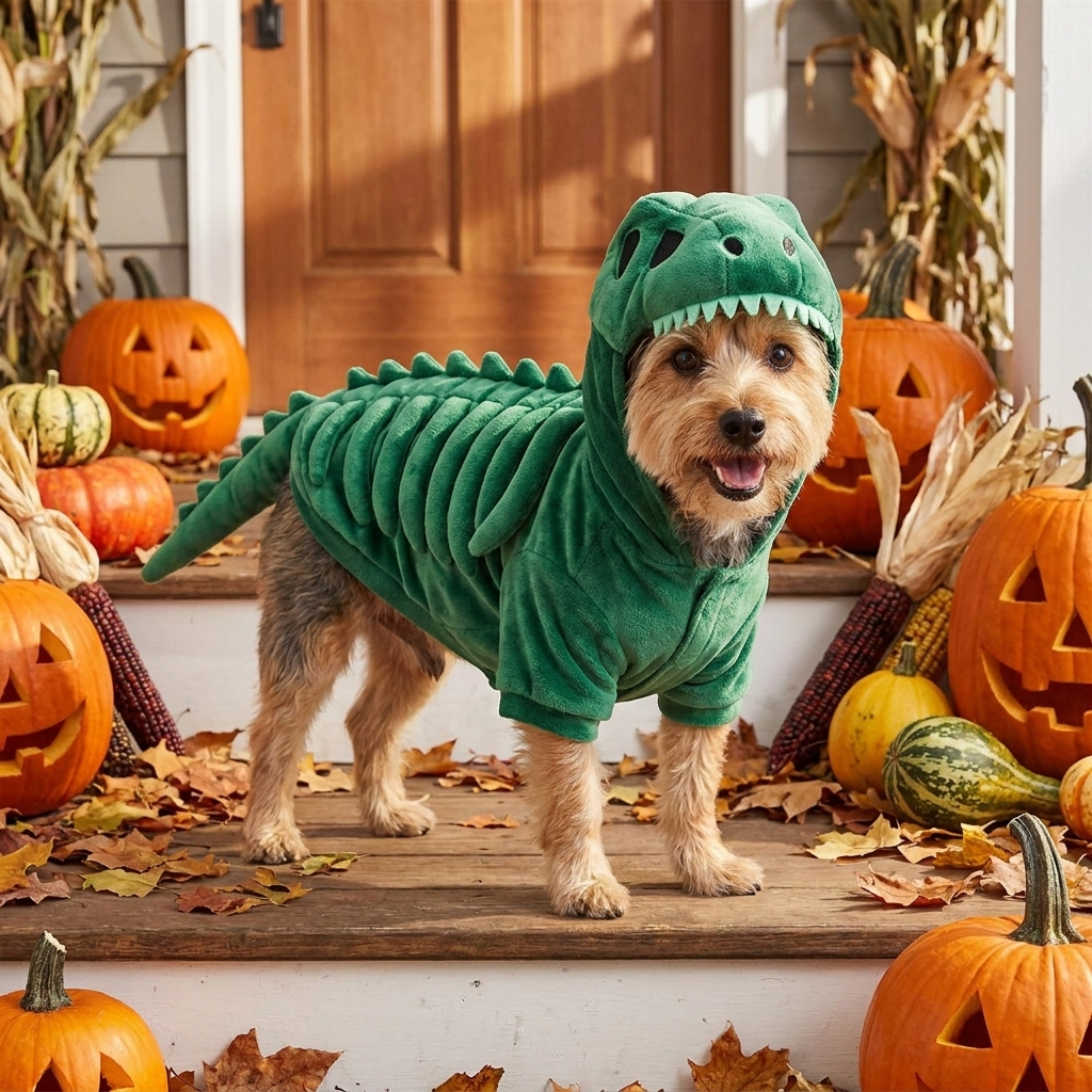 Dinosaur Skeleton Hoodie Costume for Dogs & Cats